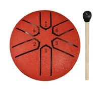 Tambor de lluvia de 3 pulgadas, 6 notas, tambor de lengua de acero, Mini tambor de música, tambor etéreo, tambor de meditación for Yoga, instrumentos de percusión(Red)