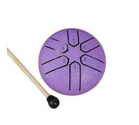 Tambor de lluvia de 3 pulgadas y 6 notas, Mini tambor de mano, decoración de instrumentos for exteriores, Yoga, meditación, tambor de lengua de acero, adorno de carillón de lluvia(Purple)