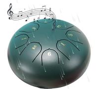 Tambor de lluvia de 6 pulgadas con 8 notas, instrumento de percusión for jardín al aire libre.(Green)