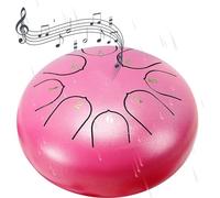Tambor de lluvia de 6 pulgadas con 8 notas, instrumento de percusión for jardín al aire libre.(Pink)