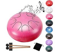 Tambor de lluvia de 6 pulgadas con chakra de 8 notas: un tributo armonioso de un jardín a la melodía de la naturaleza.(Pink)