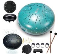 Tambor de lluvia de jardín, tambor de lluvia para jardín exterior con los dedos, tambor de lengua de acero de 8 tonos de 6 pulgadas, instrumento de percusión para educación musical, concierto