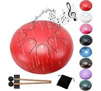Tambor de lluvia for exteriores, tambor de lengüeta de acero, regalo de yoga zen con ejecución sencilla y un amplio espectro de sonido for la meditación de paz(Red)