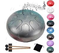 Tambor de lluvia for exteriores, tambor de lengüeta de acero, regalo de yoga zen con ejecución sencilla y un amplio espectro de sonido for la meditación de paz(Silver)