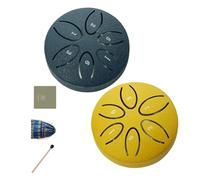 Tambor de lluvia, herramienta de percusión educativa, 8 cm, tambor de lengua de acero de 6 notas, timbre de lluvia de jardín impermeable, calidad de sonido relajante, para meditación, relajación, aten