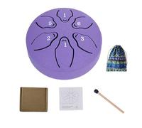 Tambor de lluvia para exterior, sonido, mini handpan de acero de 3 pulgadas, 6 tonos, para yoga, meditación, curación corporal y mental, terapia musical (morado)