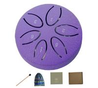 Tambor de lluvia para exterior, tambor de lluvia de 3.0 in, 6 tonos de acero al carbono, lengua calmante etérea, mini para exterior cuando llueve para educación Zen, meditación, yoga, color morado