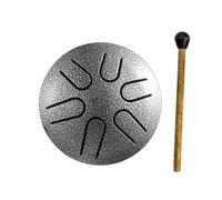 Tambor de lluvia para exteriores - Instrumento de lengüeta de acero de 3 pulgadas, impermeable | Mini tambor musical de manivela manual con 6 nueces para jardín Meditación Decoración de patio