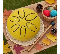 Tambor de lluvia para exteriores - Instrumento musical de percusión para jardín, diseño curativo del sonido con lengua de acero, caja de música de meditación impermeable | Principiante Niños Músico Yo