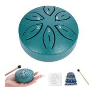 Tambor de lluvia para exteriores, mini tambor de lengua de acero de 3 pulgadas y 6 notas para niños, fabricante de música de lluvia exterior con mazos y libro de música para jardín, días lluviosos