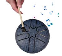 Tambor de Lluvia para Exteriores, Steel Tongue Drum, 3 Pulgadas 6 Notas de Carillón de Lluvia de Tambor de Lengua de Acero, Mini Tambor Handpan con Mazos para Meditación,Yoga (Azul Marino)