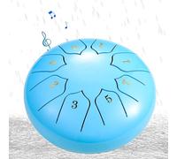 Tambor de lluvia para exteriores, tambor de acero Tongue de lluvia impermeable, tambor de acero de 6 pulgadas y 8 notas, entretenimiento educativo musical, meditación, yoga, regalos (azul, 6 pulgadas)