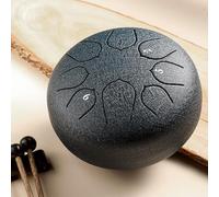Tambor de lluvia para exteriores, tambor etéreo de acero al carbono de 6 pulgadas y 8 notas, instrumento musical de percusión, con mazos y fundas para dedos, kit de batería, para principiantes