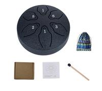Tambor de lluvia para exteriores, timbre de tambor de lengua de acero, sonido de mano de 6 tonos de 3 pulgadas para yoga, meditación, curación corporal y mental, terapia musical (negro)