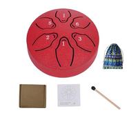 Tambor de lluvia para exteriores, timbre de tambor de lengua de acero, sonido de mano de 6 tonos de 3 pulgadas para yoga, meditación, curación corporal y mental, terapia musical (rojo)