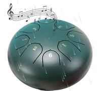 Tambor de lluvia para jardín Ch-akra para lluvia al aire libre, impermeable, tambor Ch-akra de 15,24 cm, 8 notas (verde)