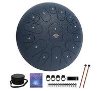 Tambor de lluvia para jardín exterior, tambor de lengua de acero de 12 pulgadas, 15 notas, instrumentos musicales, instrumento de percusión, con bolsa suave, libro de música, 2 mazos, para meditación