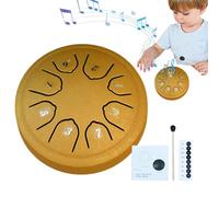 Tambor de lluvia para jardín, tambor hueco mi-ni exterior, tambor de lengua de acero de 8 tonos de 4.5 pulgadas, tambor de mano para niños, timbre de lluvia de mano, instrumento de percusión para