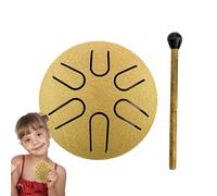 tambor de lluvia, tambor de acero - Tambor de lengua de 6 notas,Tambor de lluvia de 3 pulgadas para principiantes, familias, amigos, adultos, educación infantil