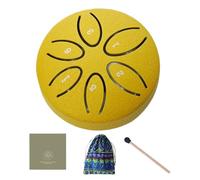 Tambor de lluvia - Tambor de lengua de acero de percusión | 7,6 cm 6 notas de acero para lengua musical | Instrumento educativo de percusión de mano para calmar meditación, práctica de atención plena