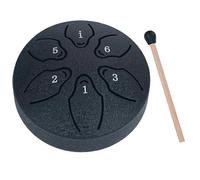 Tambor de lluvia, tambor de lengüeta de acero de 3 pulgadas y 6 tonos, for exteriores, mini tambores etéreos, tambores manuales, instrumentos musicales de percusión (dorado).(Black)