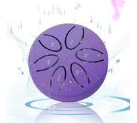 Tambor de lluvia|Tambor de lluvia 3 pulgadas, 6 tonos, acero al carbono, lengua calmante etérea, mini para exteriores cuando llueve para educación zen, meditación, yoga, púrpura