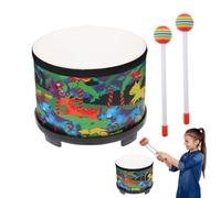 Tambor de madera para niños pequeños - 8 pulgadas música educativa instrumento de ritmo de juguete | tambor de percusión infantil con 2 baquetas para Navidad, cumpleaños, hogar, escuela, aula, f