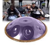 Tambor de mano 22 Pulgadas Handpan Instrument 9/10/12 Notas Tambor de Acero Re Menor para Sanación con Sonido, Yoga con Bolsa Suave Soporte Mazos Paño Antipolvo(Dark purple,440Hz/12Notes)