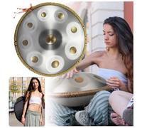 Tambor De Mano 432Hz/440 Instrumento De Percusión Manual, Tambor De Acero Premium De 9/10/12 Notas, Instrumento Handpan Handpan Drum Para Adultos, Tambor Armónico Profesional(Golden eye,9 Notes (440Hz