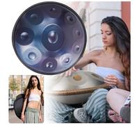 Tambor De Mano 432Hz/440 Instrumento De Percusión Manual, Tambor De Acero Premium De 9/10/12 Notas, Instrumento Handpan Handpan Drum Para Adultos, Tambor Armónico Profesional(Blue,10 Notes (432Hz))