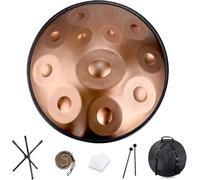 Tambor de mano armónico en notas menores 9/10/12 22 pulgadas, tambor de lengua de acero con bolso suave, percusión armónica for curación de sonido, meditación personal(Gold,12 Notes (432Hz))