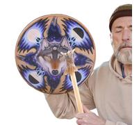 Tambor de mano chamán - experiencia experta, calidad de sonido vibrante, fácil de jugar, acento decorativo | Para sesiones musicales, ceremonia de meditación de relajación, uso doméstico, Performance