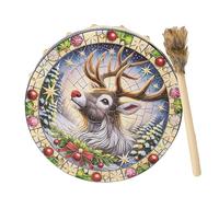 Tambor de mano chamán, tambor de mano chamánico, tambor de sanador de sonido navideño, instrumento chamánico para adultos, herramienta de curación de sonido de tambor, adorno de escritorio de moda