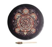 Tambor de mano chamánico - Tambor chamán de madera, tambor de instrumento musical | Tambor de mano con diseño de decoración de vida con baqueta, tambor chamán sanador de sonido para principiantes de m