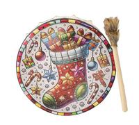 Tambor de mano chamánico, tambor de mano de percusión chamánica | tambor de instrumentos navideños - adorno de escritorio de moda, instrumento chamánico para amantes de la música