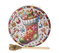 Tambor de mano chamánico, tambor de mano de percusión chamánica,tambor de instrumentos navideños - Instrumento chamánico de música espiritual, meditación reflexiva, decoración del hogar