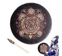 Tambor de mano chamánico, tambor de mano espiritual, tambor de mano sagrado, tambor chamánico de madera hecho a mano, tambor chamánico tradicional, para meditación, yoga para el hogar