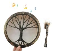 Tambor de mano con , tambor de diseño de árbol retro, tambores de mano para niños, diseño de árbol versátil, tambores de mano redondos pequeños, decoraciones de alma, pared de tambor