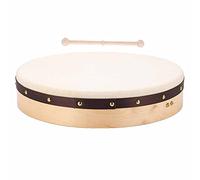 Tambor de mano de 18 pulgadas Súper, resistente y duradero Tamaño resistente Irlandés duradero, marco de madera de haya con baquetas sintéticas de alta calidad Reproducción de música Beatskin