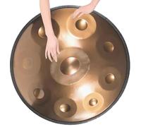 Tambor De Mano De 22"/55 Cm Para Adultos, Handpan Drum Set De Acero En Re Menor De 9, 10 Y 12 Notas, Percusión Armónica Para Sanación Con Sonido Y Meditación Personal(Gold,9 Notes (432Hz))