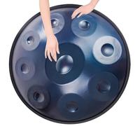 Tambor De Mano De 22"/55 Cm Para Adultos, Handpan Drum Set De Acero En Re Menor De 9, 10 Y 12 Notas, Percusión Armónica Para Sanación Con Sonido Y Meditación Personal(Blue,9 Notes (432Hz))