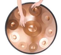 Tambor De Mano De 22"/55 Cm Para Adultos, Handpan Drum Set De Acero En Re Menor De 9, 10 Y 12 Notas, Percusión Armónica Para Sanación Con Sonido Y Meditación Personal(Gold,10 Notes (440Hz))