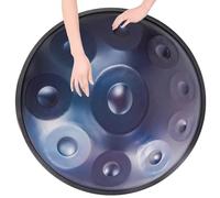 Tambor De Mano De 22"/55 Cm Para Adultos, Handpan Drum Set De Acero En Re Menor De 9, 10 Y 12 Notas, Percusión Armónica Para Sanación Con Sonido Y Meditación Personal(Blue,10 Notes (440Hz))