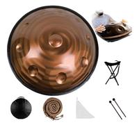 Tambor De Mano De 22 Pulgadas, 9, 10 Y 12 Notas, 440/432 Hz, Re Menor Kurda, Tambores Handpan Para Meditación, ASMR, Terapia De Sonido Y Yoga(Spiral,10 Notes (440Hz))