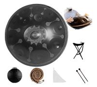 Tambor De Mano De 22 Pulgadas, 9, 10 Y 12 Notas, 440/432 Hz, Re Menor Kurda, Tambores Handpan Para Meditación, ASMR, Terapia De Sonido Y Yoga(Mandala,12 Notes (440Hz))