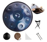 Tambor De Mano De 22 Pulgadas, 9, 10 Y 12 Notas, 440/432 Hz, Re Menor Kurda, Tambores Handpan Para Meditación, ASMR, Terapia De Sonido Y Yoga(Blue,9 Notes (432Hz))