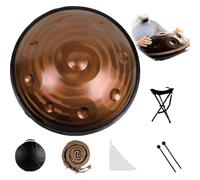 Tambor De Mano De 22 Pulgadas, 9, 10 Y 12 Notas, 440/432 Hz, Re Menor Kurda, Tambores Handpan Para Meditación, ASMR, Terapia De Sonido Y Yoga(Spiral,9 Notes (432Hz))