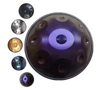 Tambor de mano de 22 pulgadas D Minor 9 notas de acero para curación de sonido, color morado, frecuencia de 432 Hz