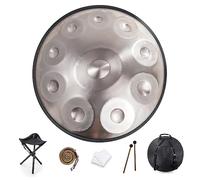 Tambor de mano de 22 pulgadas en D menor de 432 Hz con soporte y bolsa, tambor de mano de acero para sanación y meditación, incluye 2 baquetas