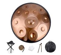 Tambor de mano de 22 pulgadas en D menor de 432 Hz con soporte y bolsa, tambor de mano de acero para sanación y meditación, incluye 2 baquetas